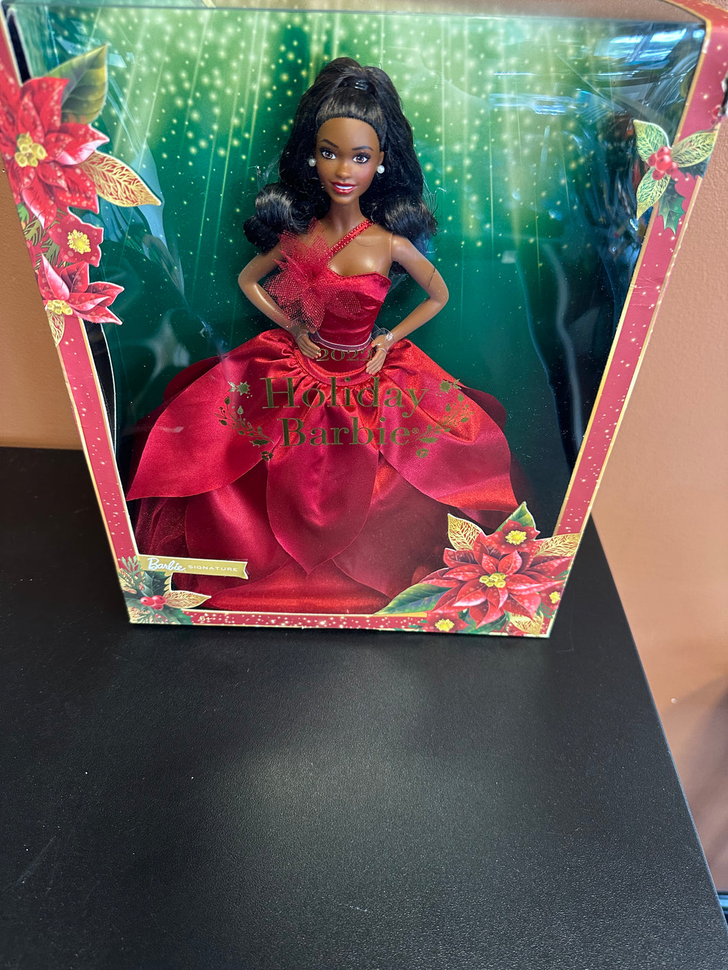 Mattel 2022 Holiday Barbie Brunette Box Damage