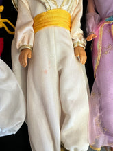 Load image into Gallery viewer, Disney Jasmine and Aladdin Dolls with City Outfits, Abu, &amp; Magic Lamp Preowned
