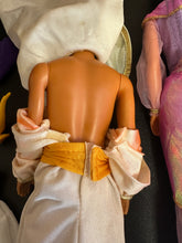 Load image into Gallery viewer, Disney Jasmine and Aladdin Dolls with City Outfits, Abu, &amp; Magic Lamp Preowned

