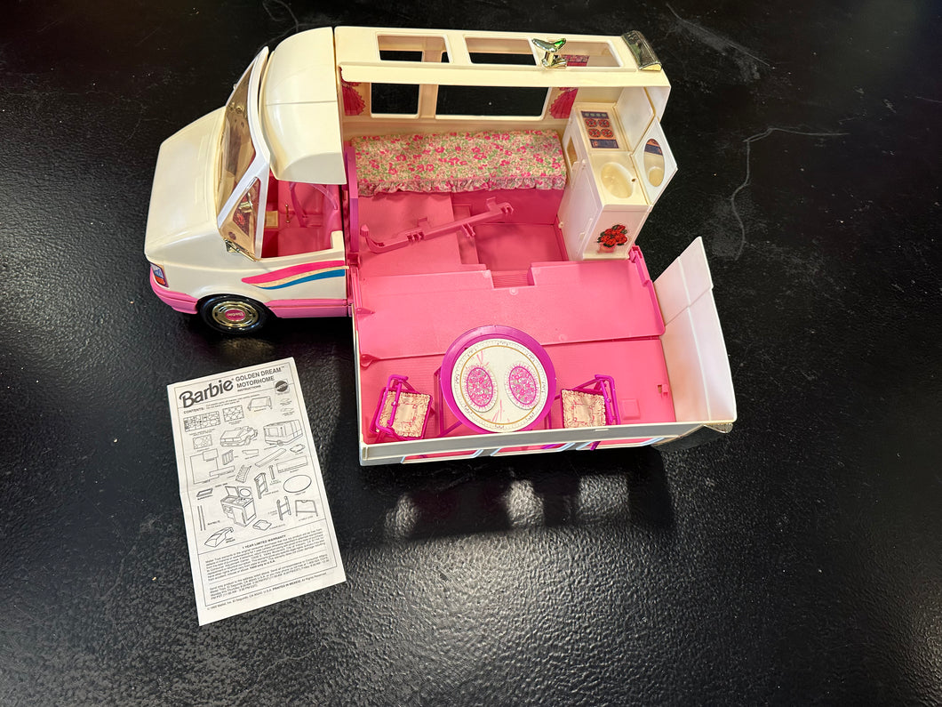 Mattel Barbie Golden Dream Large Motorhome Preowned