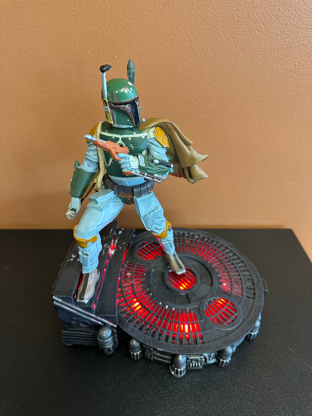 Disney Store Star Wars Light Up Boba Fett Statue Works Broken Preowned