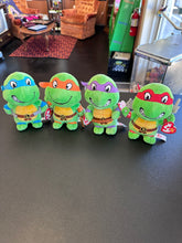 Load image into Gallery viewer, TY TMNT Beanie Babies Set of 4 Bean Bag Plush with Tags
