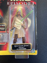 Load image into Gallery viewer, HASBRO Star Wars Episode 1 Qui-Gon Jinn (Jedi Duel) With Lightsaber Figure
