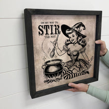 Load image into Gallery viewer, On My Way to Stir the Pot - Halloween Canvas Art - Framed
