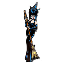 Load image into Gallery viewer, Elvira Standing Witch Black Enamel Pin
