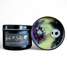 Load image into Gallery viewer, Jack &amp; Sally Candle | Halloween and Christmas | Vegan
