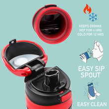 Load image into Gallery viewer, Ghostface Mask &amp; Blood Splatter All-Over Print Black 24 Oz Stainless Steel Water Bottle
