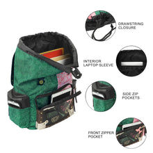 Load image into Gallery viewer, Wicked Magical Icons Spilt 18" Pink &amp; Green Rucksack
