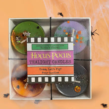 Load image into Gallery viewer, Hocus Pocus Tealight Candles | Halloween | Vegan | Handmade
