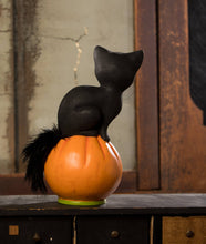 Load image into Gallery viewer, Vintage Seated Cat on Pumpkin

