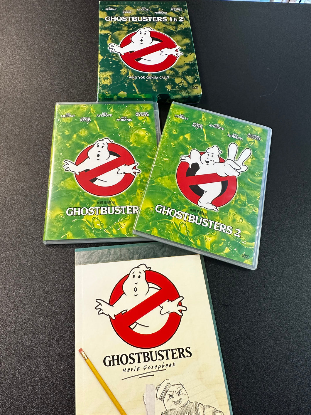 Ghostbusters 1 & 2 Double Feature Gift Set with Scrapbook [DVD] Preowned