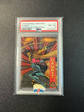 Load image into Gallery viewer, MARVEL 1994 UNIVERSE GAMBIT SUSPENDED #1 PSA GRADED 8
