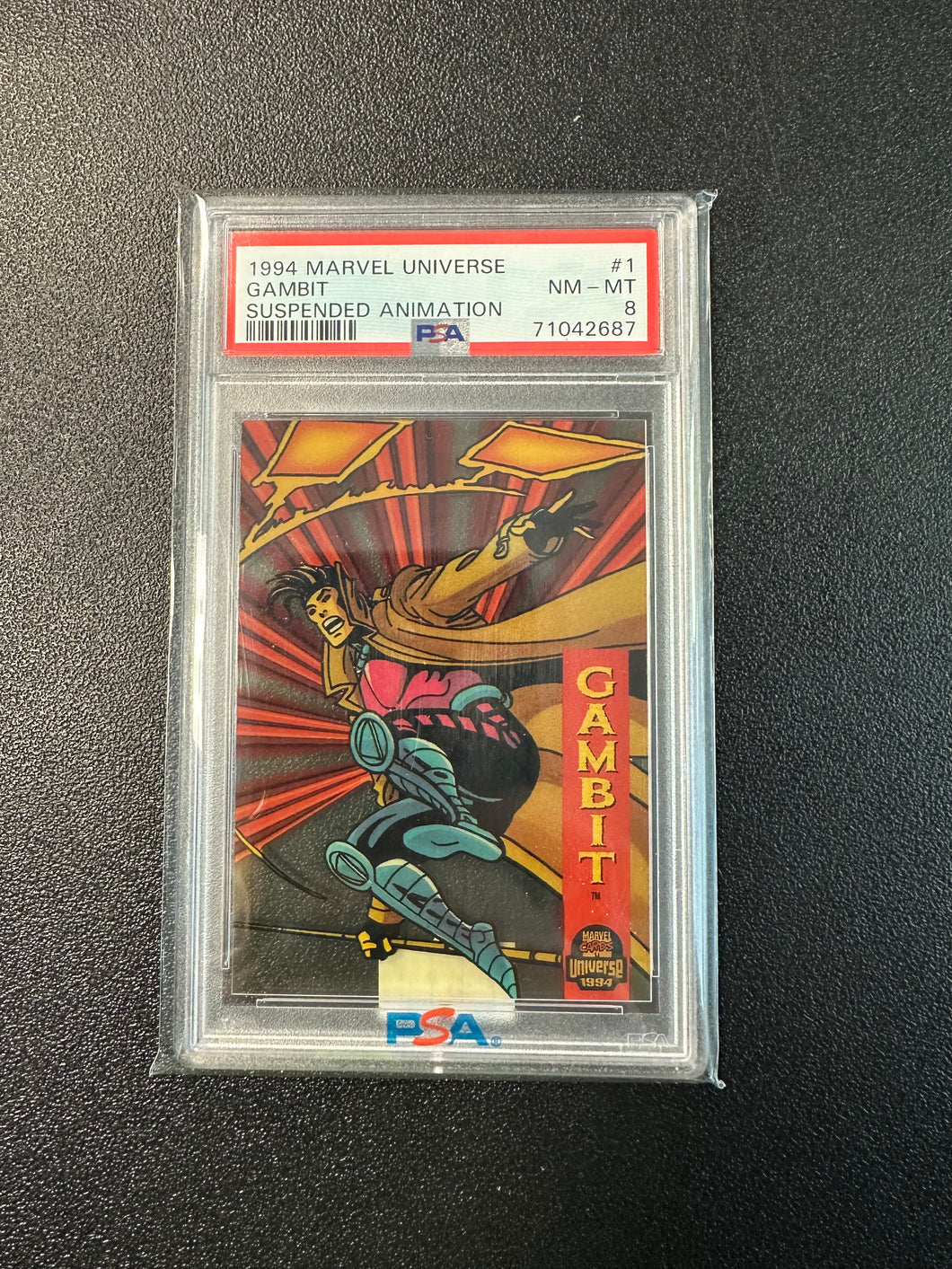 MARVEL 1994 UNIVERSE GAMBIT SUSPENDED #1 PSA GRADED 8