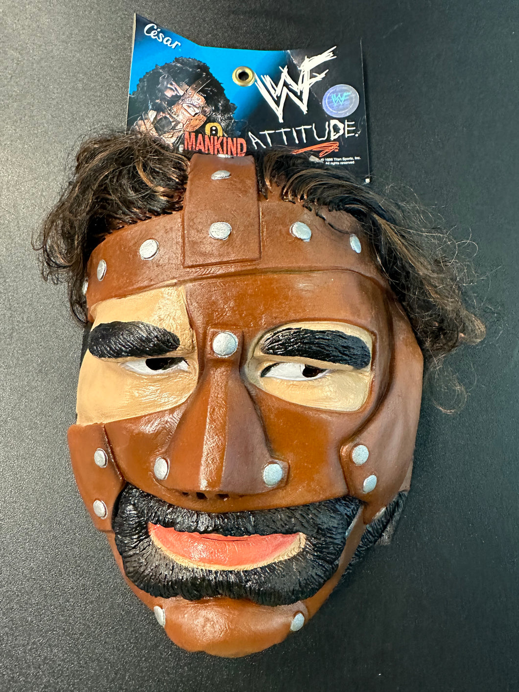 CESAR WWF ATTITUDE MANKIND MASK WITH HAIR 1998