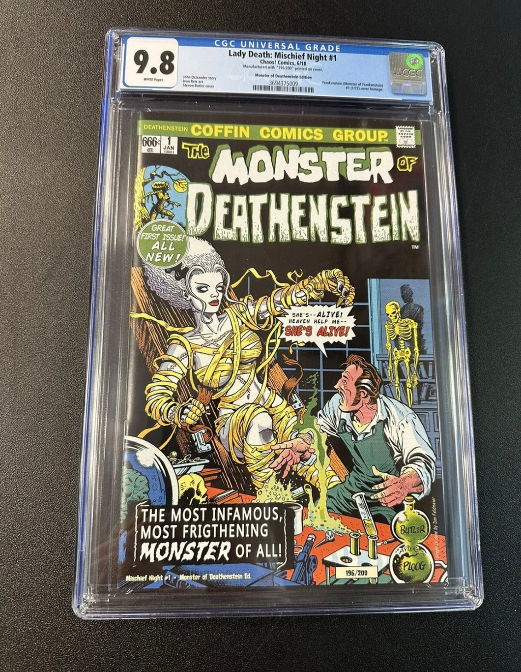 CGC GRADED LADY DEATH: MISCHIEF NIGHT #1 9.8 196/200