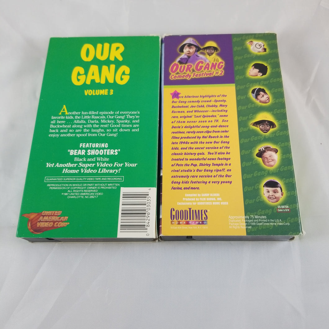 Our Gang Volume 3 Bear Shooters Little Rascals VHS Lot of 2