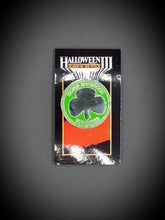 Load image into Gallery viewer, Halloween 3 Season of the Witch Silver Shamrock Enamel Pin
