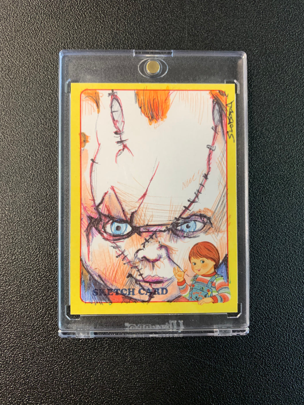 CHUCKY STITCHES CHILDS PLAY ARTIST PROOF SKETCH CARD IN PROTECTIVE CASE
