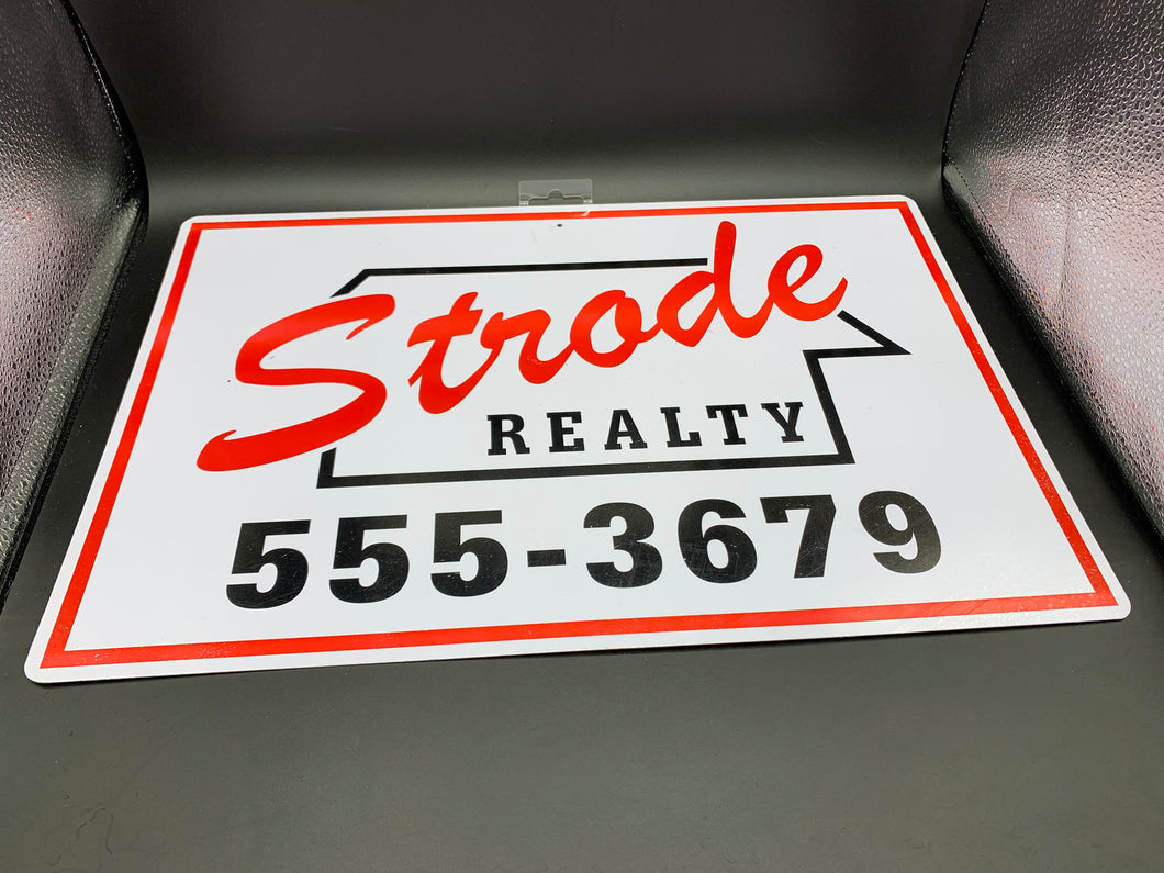 HALLOWEEN 1978 - STRODE REALTY METAL SIGN