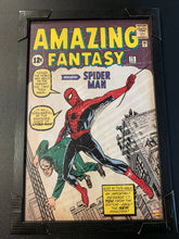 Load image into Gallery viewer, SPIDER-MAN AMAZING FANTASY #15 COMIC COVER FRAMED ART PRINT
