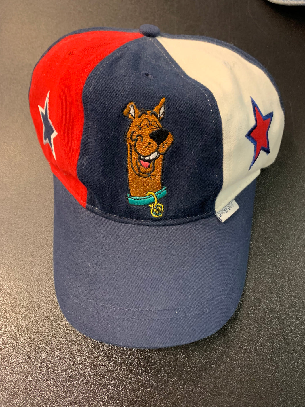 CARTOON NETWORK SCOOBY-DOO KIDS 1999 RED WHITE & BLUE HAT PREOWNED