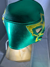 Load image into Gallery viewer, LUCHA METALLIC GREEN &amp; YELLOW FULL HEAD MASK WITH OUT TAGS
