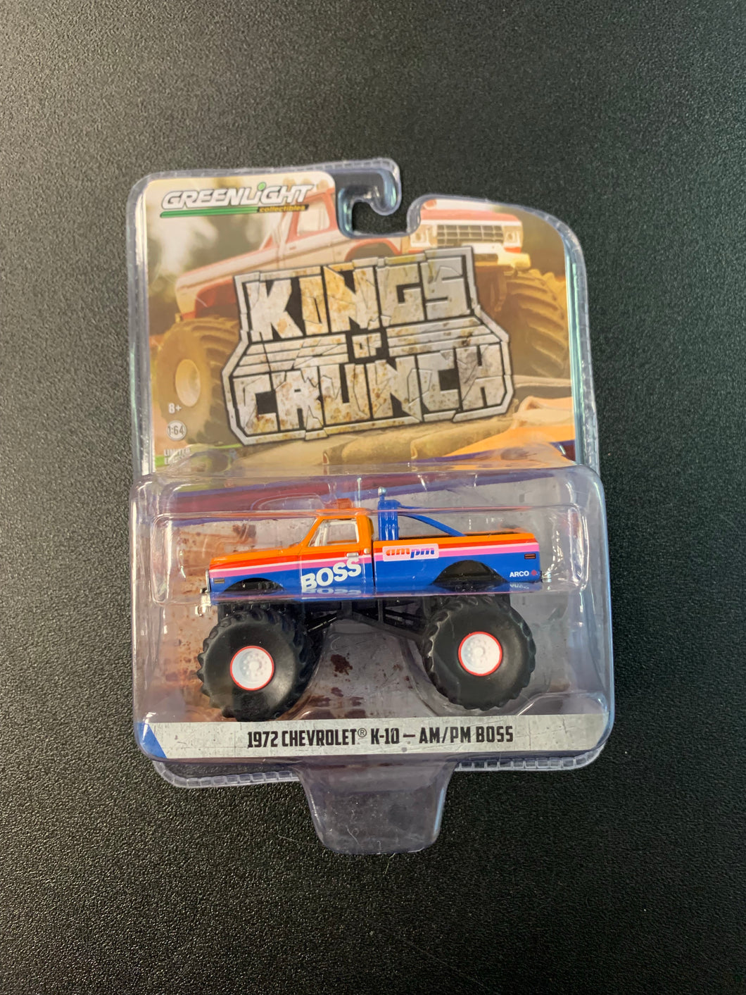 GREENLIGHT COLLECTIBLES KINGS OF CRUNCH 1972 CHEVROLET K-10 AM/PM BOSS