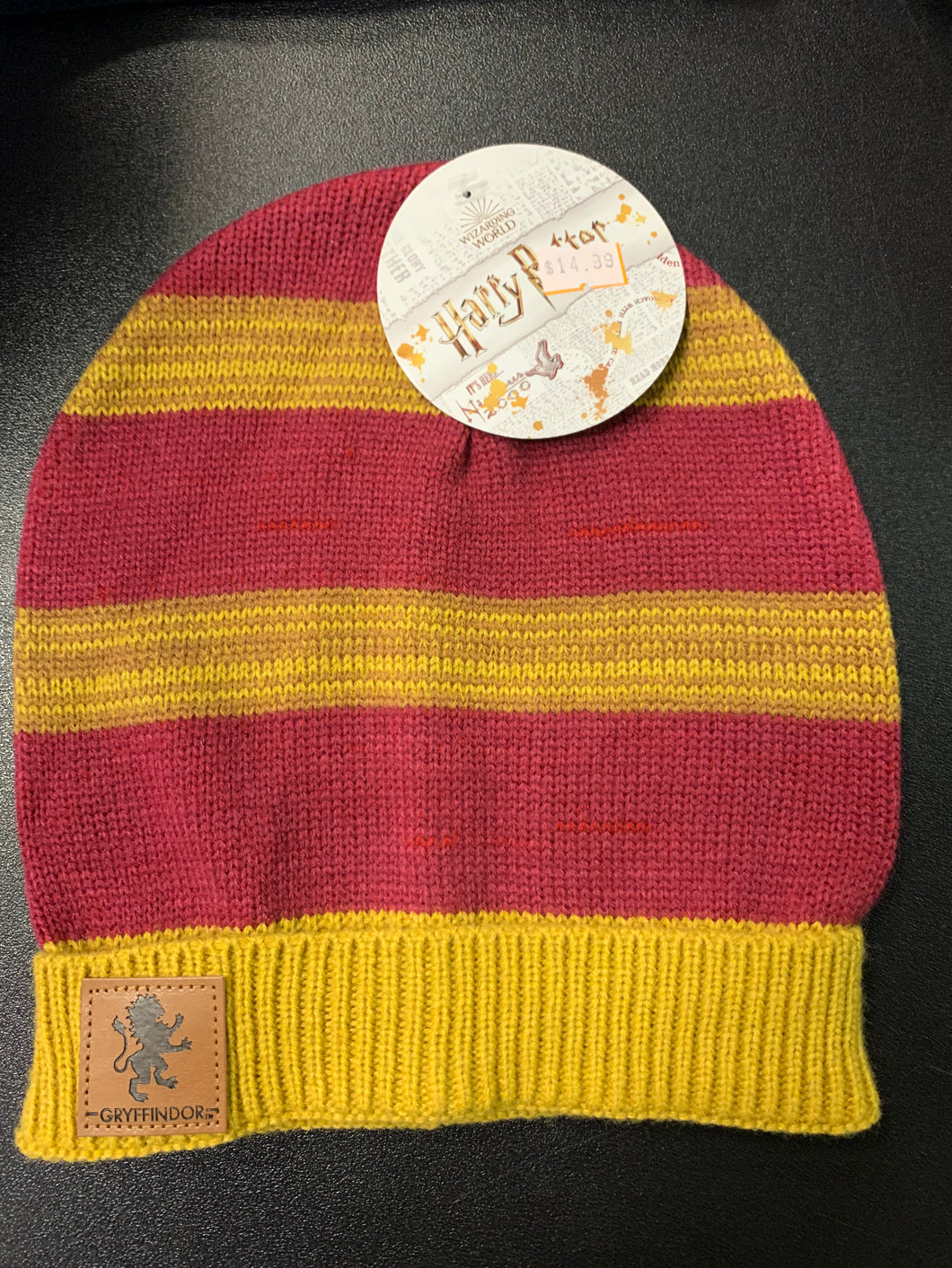 HARRY POTTER GRYFFINDOR HEATHERED STRIPED LIGHTWEIGHT KNIT BEANIE