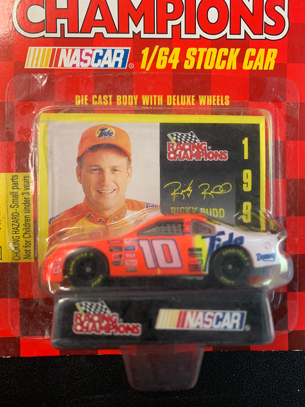 RACING CHAMPIONS NASCAR 1/64 STOCK CAR 1996 RICKY RUDD #10 TIDE CARD DAMAGE
