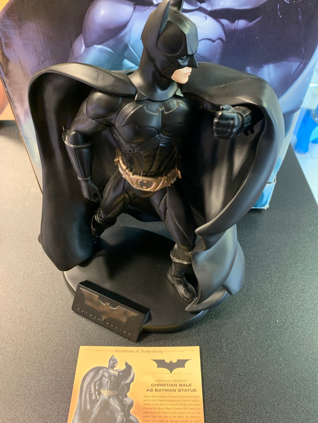 DC DIRECT BATMAN BEGINS CHRISTIAN BALE AS BATMAN STATUE 1224 of 2500 with COA