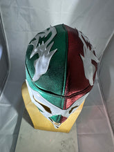 Load image into Gallery viewer, LUCHA METALLIC GREEN RED &amp; GLITTER WHITE FULL HEAD MASK WITH OUT TAGS
