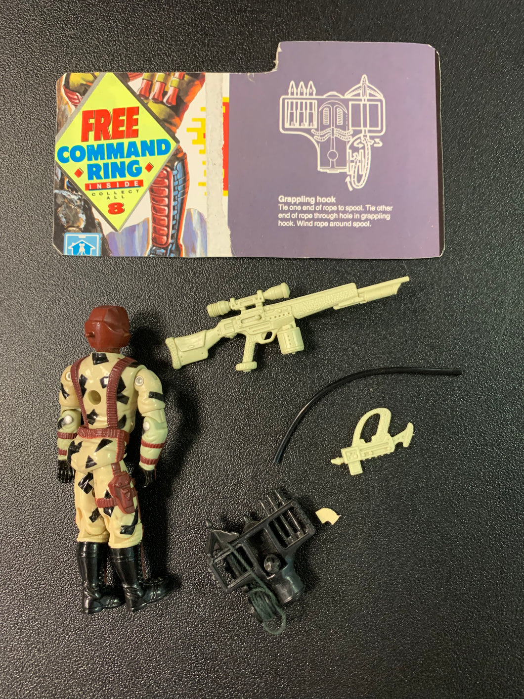 G.I. JOE 1990 ROCK-VIPER LOOSE FIGURE WITH ACCESSORIES DAMAGED