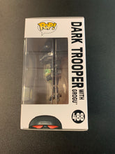 Load image into Gallery viewer, FUNKO POP STAR WARS DARK TROOPER WITH GROGU ENTERTAINMENT EARTH EXCLUSIVE GLOWS IN THE DARK 488
